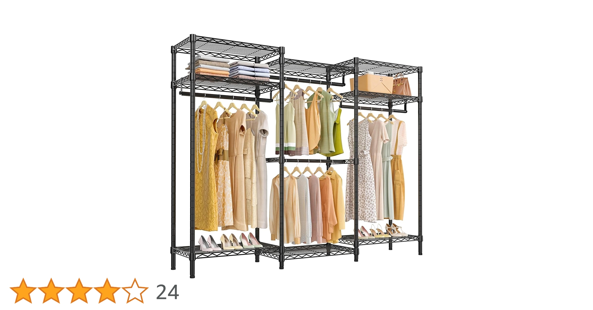 Amazon｜AZAKBL ハンガーラック 大容量 頑丈 洋服ラック 大容量